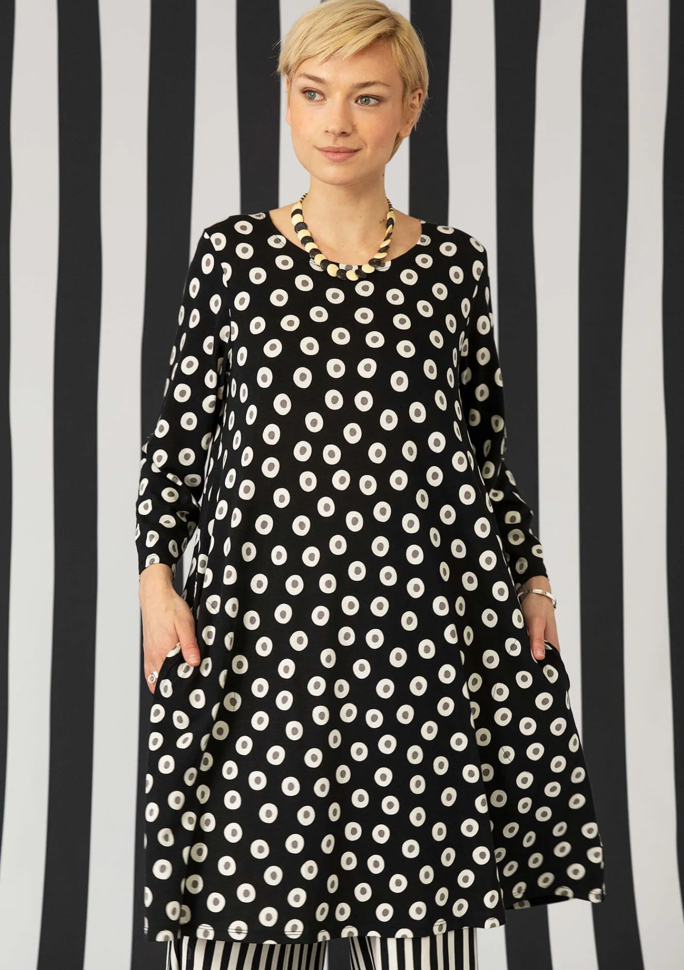 Gudrun Sjödén Kleider>Jerseykleid „Nicole“ aus Bio-Baumwolle/Modal Schwarz