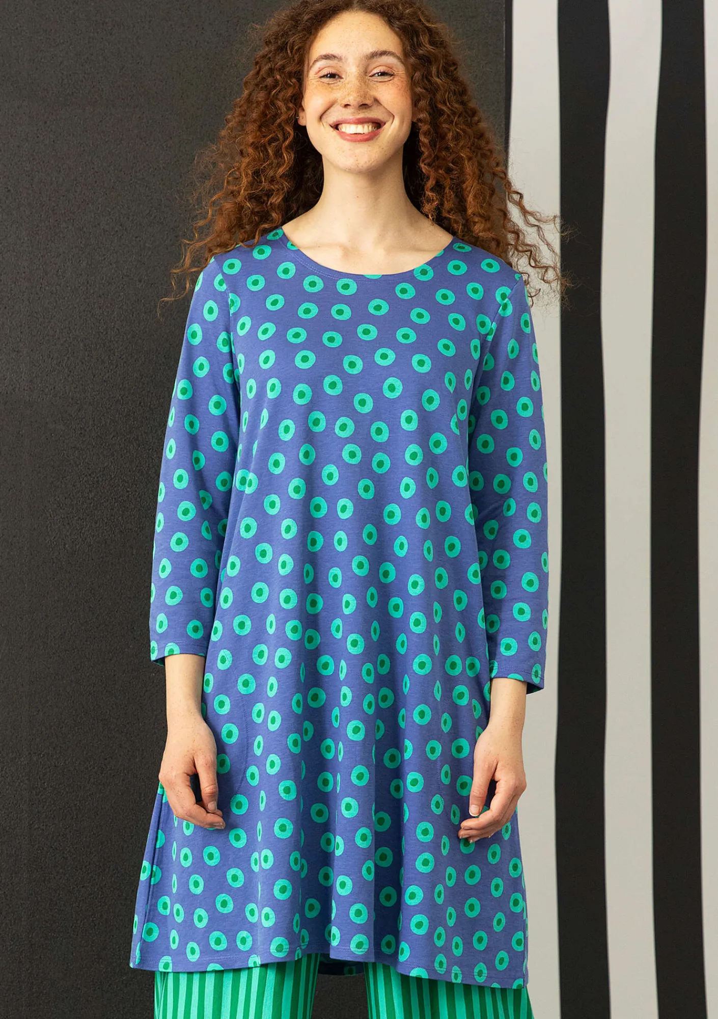 Gudrun Sjödén Kleider>Jerseykleid „Nicole“ aus Bio-Baumwolle/Modal Blauglöckchen