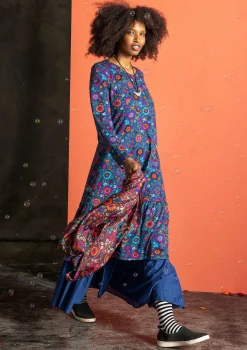 Gudrun Sjödén Kleider>Jerseykleid „Rupangi“ aus Bio-Baumwolle Indigoblau