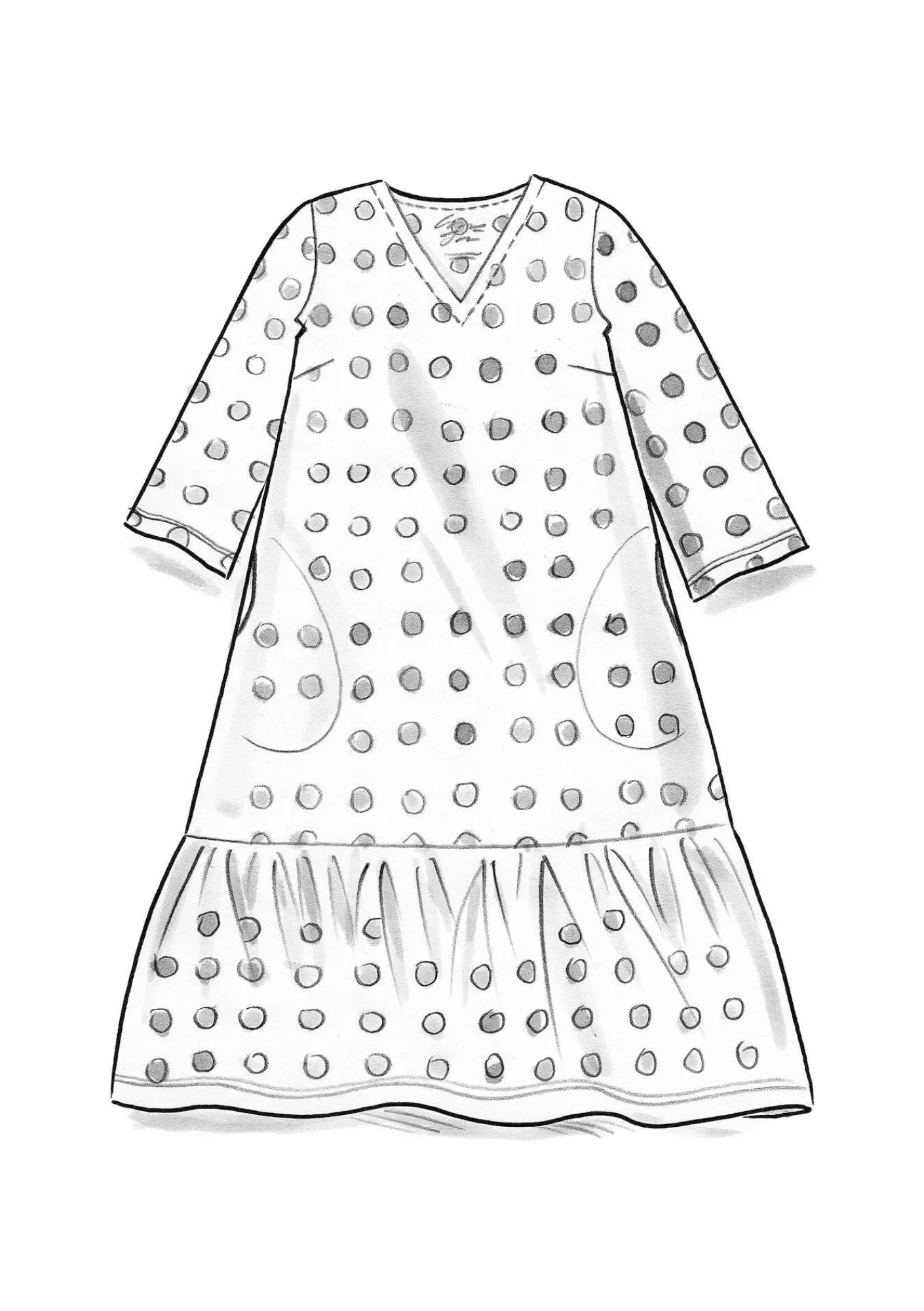 Gudrun Sjödén Kleider>Jerseykleid „Tyra“ aus Bio-Baumwolle/Modal Malachit-gemustert