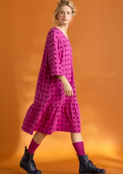 Gudrun Sjödén Kleider>Jerseykleid „Tyra“ aus Bio-Baumwolle/Modal Cerise-gemustert