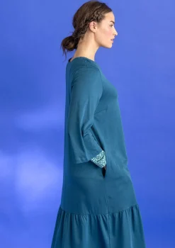 Gudrun Sjödén Kleider>Jerseykleid „Tyra“ aus Bio-Baumwolle/Modal Dunkelpetrol