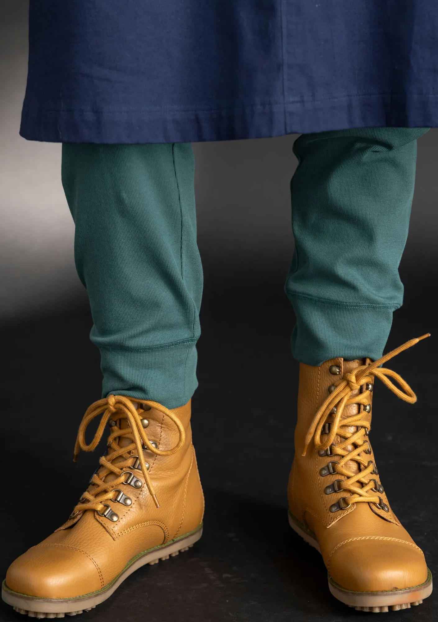 Gudrun Sjödén Leggings>Jerseyleggings aus Bio-Baumwollripp Opalgrün