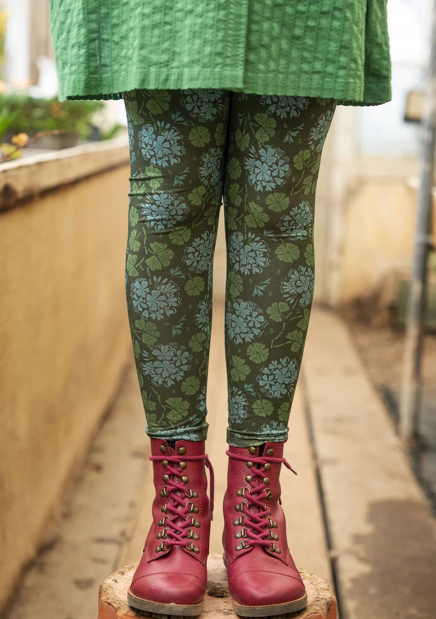 Gudrun Sjödén Leggings>Jerseyleggings „Pelargon“ aus Lyocell/Elasthan Pinie