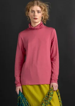 Gudrun Sjödén Pullover & Shirts>Jersey-Rollkragenshirt aus Lyocell/Elasthan Koralle
