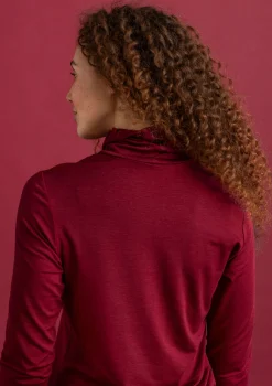 Gudrun Sjödén Pullover & Shirts>Jersey-Rollkragenshirt aus Lyocell/Elasthan Granatapfel