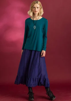 Gudrun Sjödén Pullover & Shirts>Jerseyshirt „Helga“ aus Lyocell/Elasthan Dunkelpetrol