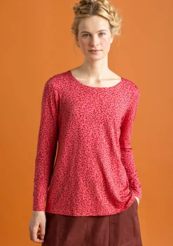 Gudrun Sjödén Pullover & Shirts>Jerseyshirt „Helga“ aus Lyocell/Elasthan Koralle/gemustert