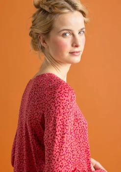 Gudrun Sjödén Pullover & Shirts>Jerseyshirt „Helga“ aus Lyocell/Elasthan Koralle/gemustert