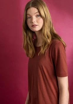 Gudrun Sjödén Pullover & Shirts>Jerseyshirt „Tyra“ aus Bio-Baumwolle/Modal Rost