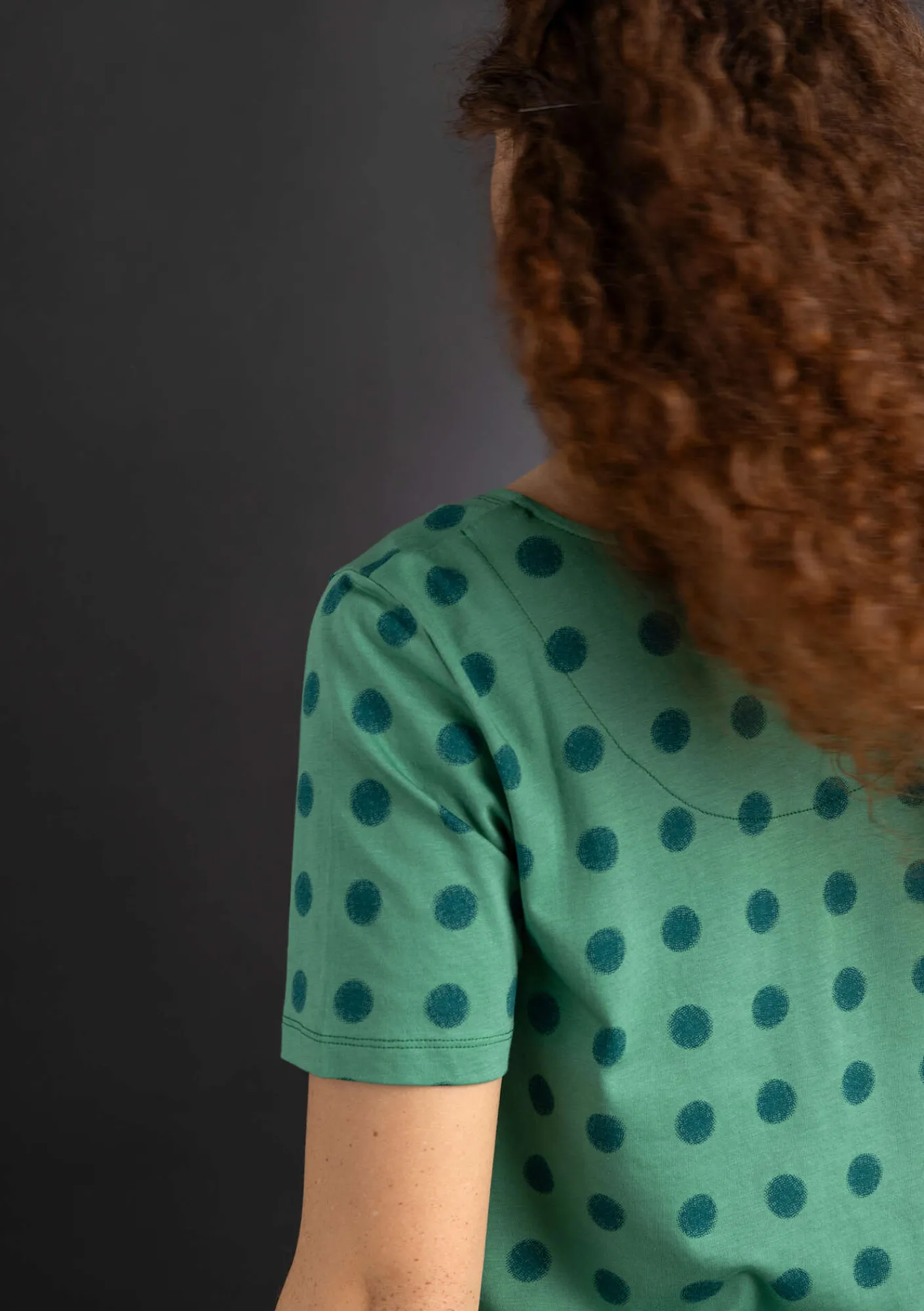 Gudrun Sjödén Pullover & Shirts>Jerseyshirt „Tyra“ aus Bio-Baumwolle/Modal Malachit-gemustert