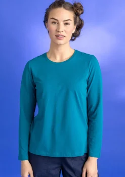 Gudrun Sjödén Pullover & Shirts>Jerseyshirt „Ylva“ aus Bio-Baumwolle/Elasthan Hellpetrol