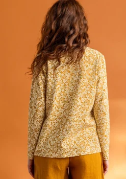 Gudrun Sjödén Pullover & Shirts>Jerseyshirt „Ylva“ aus Bio-Baumwolle/Elasthan Senf-gemustert