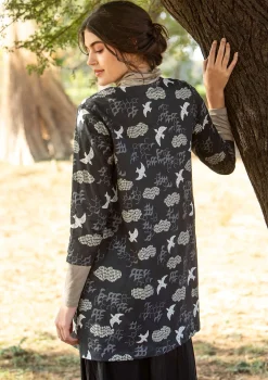 Gudrun Sjödén Tuniken>Jerseytunika „Flyttfågel“ aus Bio-Baumwolle Schwarz