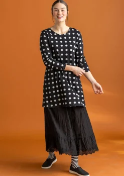 Gudrun Sjödén Tuniken>Jerseytunika „Tyra“ aus Bio-Baumwolle/Modal Schwarz-gemustert