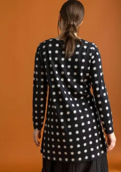 Gudrun Sjödén Tuniken>Jerseytunika „Tyra“ aus Bio-Baumwolle/Modal Schwarz-gemustert