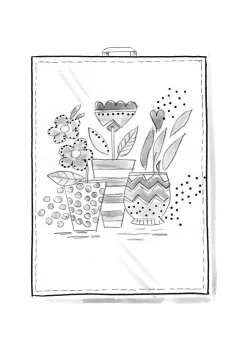 Gudrun Sjödén Küche & Esszimmer|Heimtextilien>Küchentuch „Flower pots“ aus Bio-Baumwolle Mint