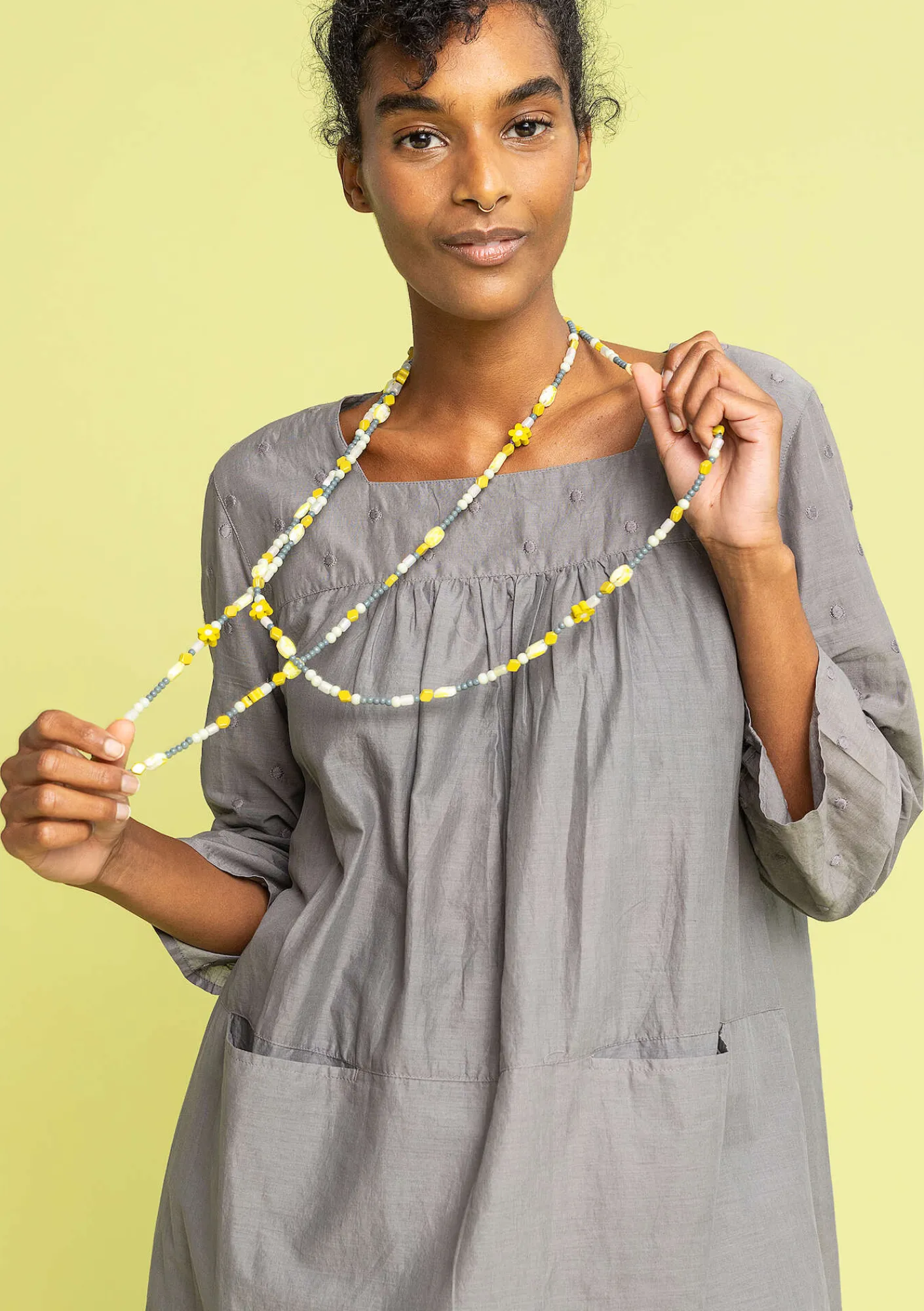 Gudrun Sjödén Accessoires|Schmuck>Kette „Jane“ aus Recycling-Glasperlen Natur