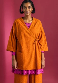 Gudrun Sjödén Blusen>Kimono aus Bio-Baumwolldobby Henna