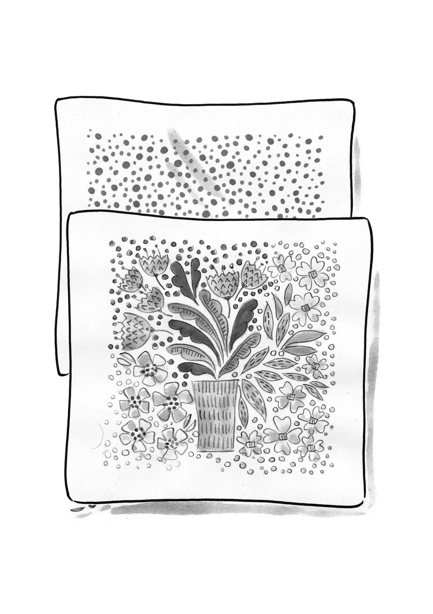 Gudrun Sjödén Kissen|Schlafzimmer Deko>Kissenhülle „Gnistra“ aus Bio-Baumwolle Aubergine