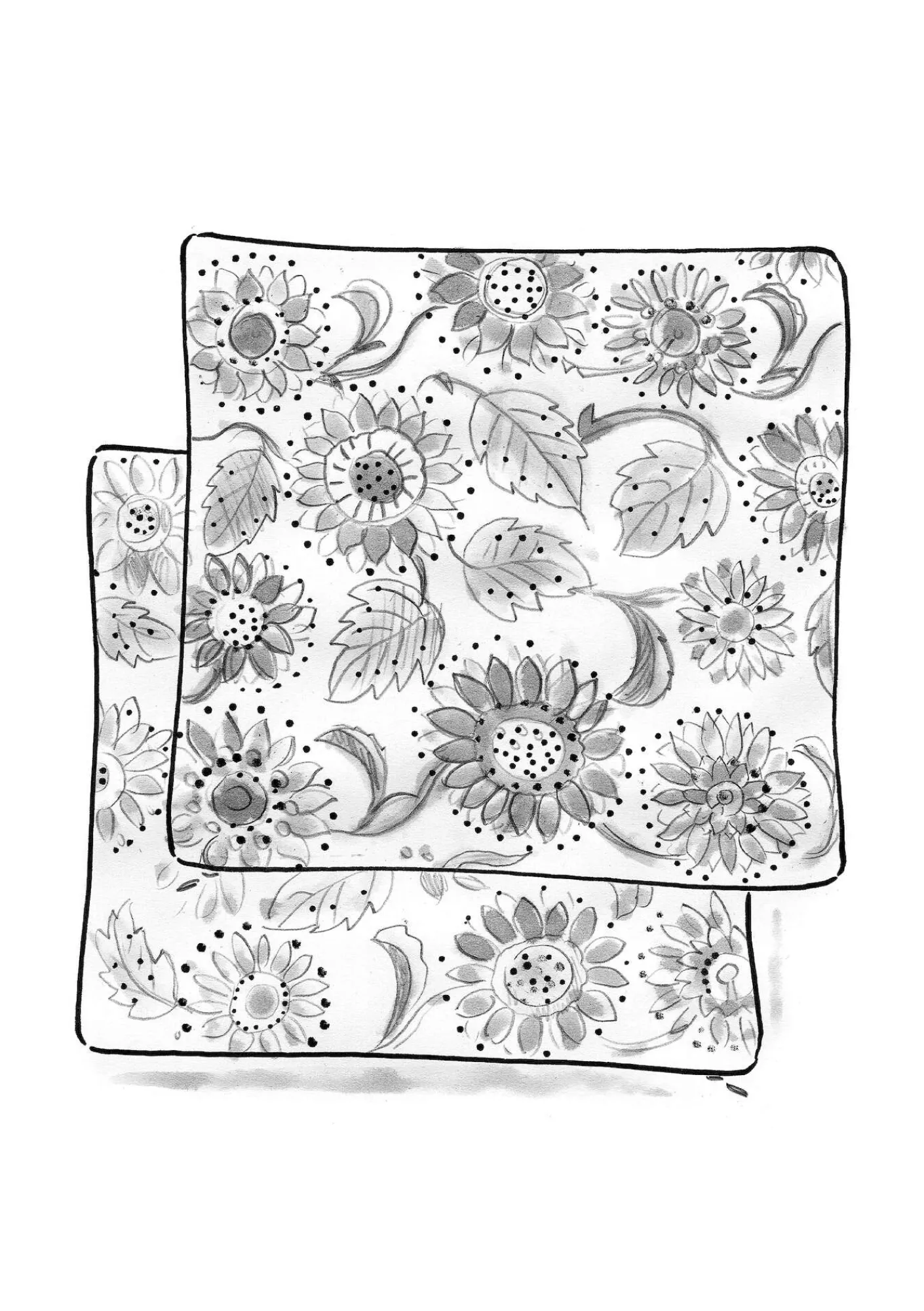 Gudrun Sjödén Dekoration & Accessoires|Kissen>Kissenhülle „Sunflower“ aus Bio-Baumwolle/Leinen Türkis