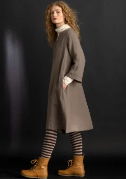 Gudrun Sjödén Kleider>Kleid „Asta“ aus Leinengewebe Hellkartoffel