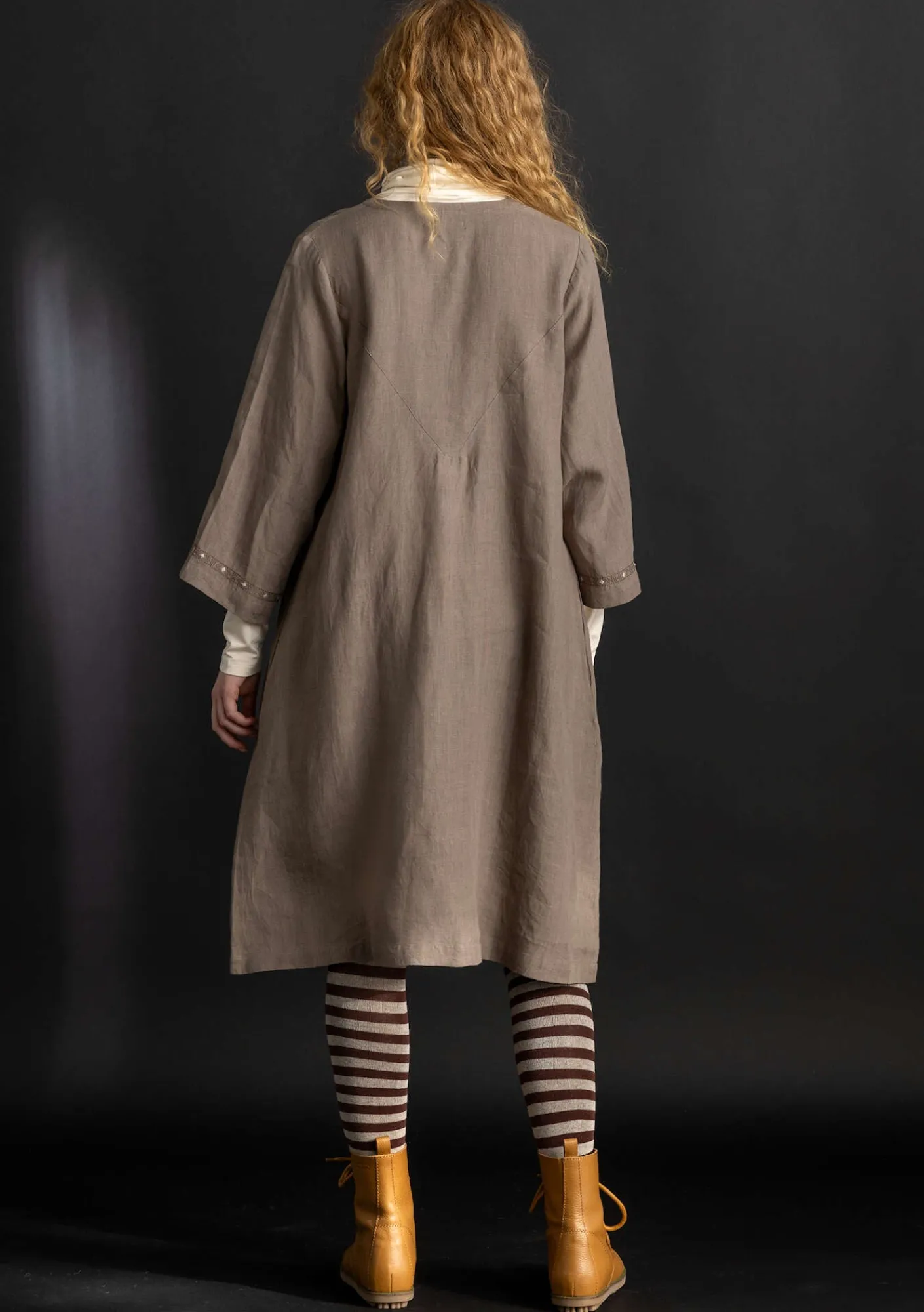 Gudrun Sjödén Kleider>Kleid „Asta“ aus Leinengewebe Hellkartoffel