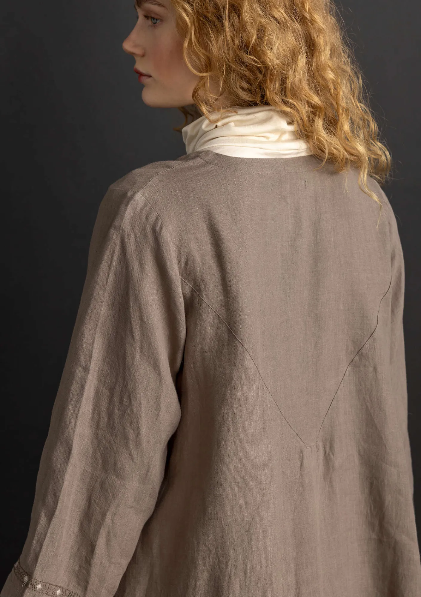 Gudrun Sjödén Kleider>Kleid „Asta“ aus Leinengewebe Hellkartoffel