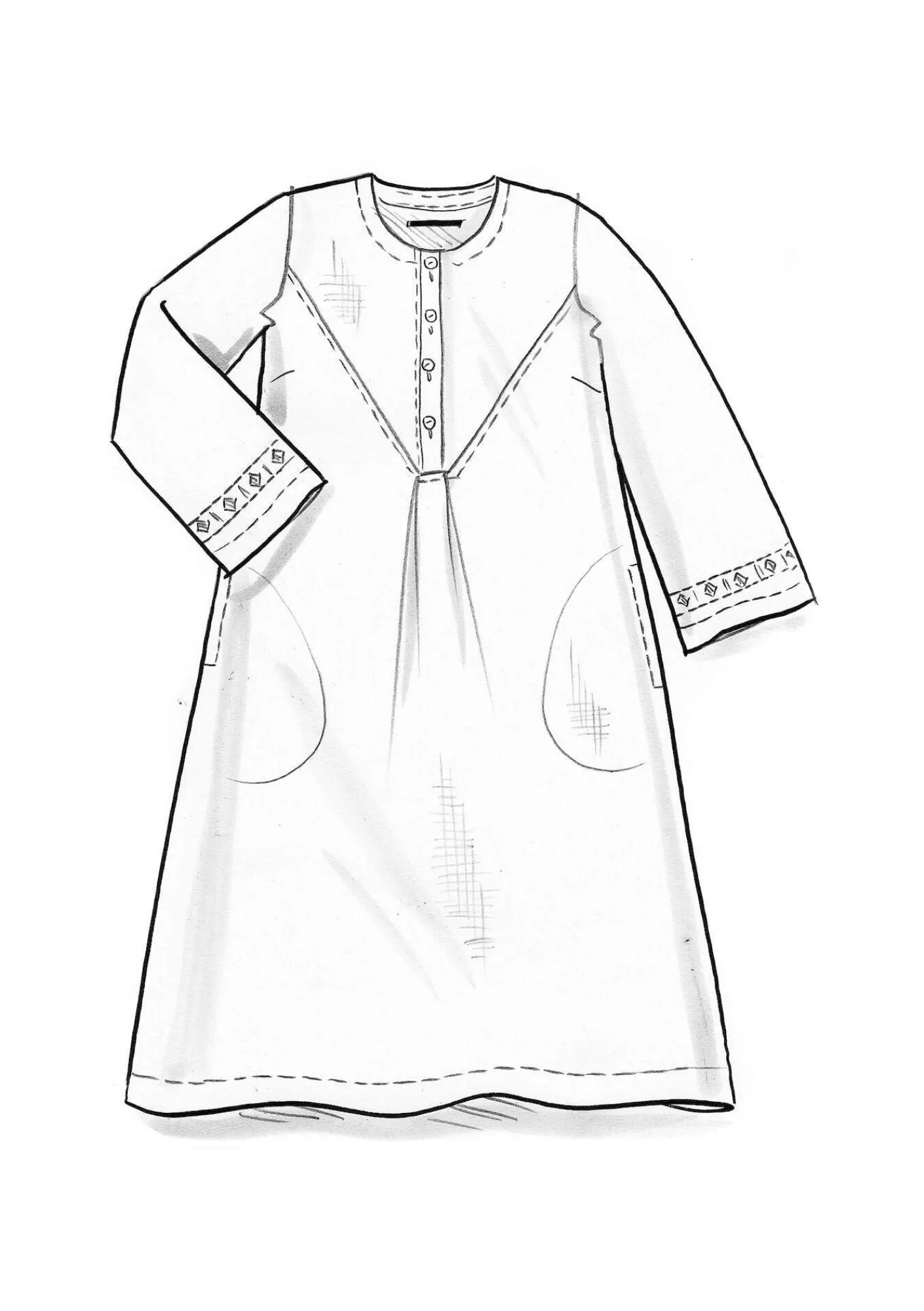 Gudrun Sjödén Kleider>Kleid „Asta“ aus Leinengewebe Hellkartoffel