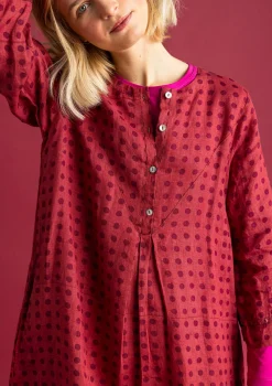 Gudrun Sjödén Kleider>Kleid „Asta“ aus Leinengewebe Feige-gemustert