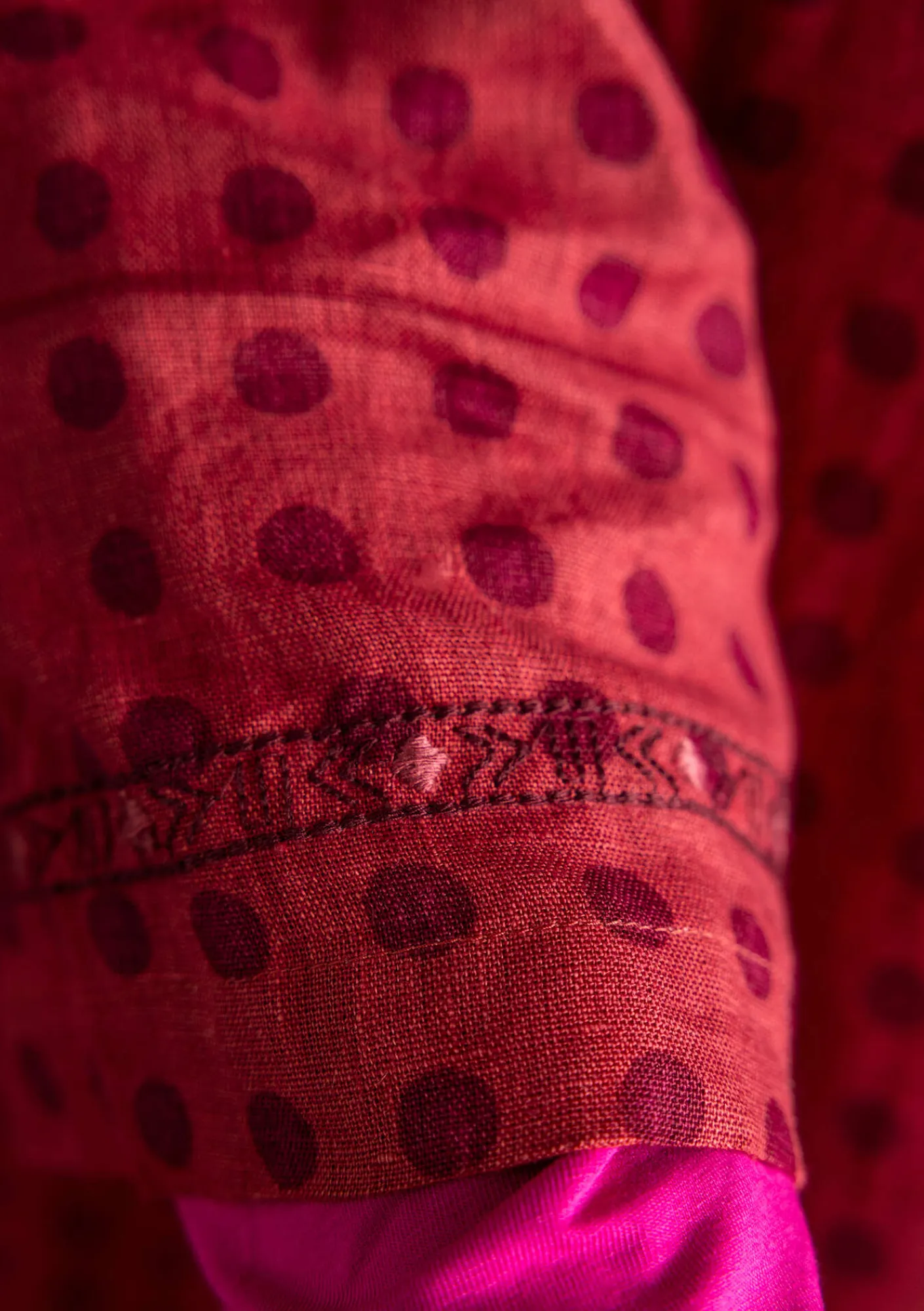 Gudrun Sjödén Kleider>Kleid „Asta“ aus Leinengewebe Feige-gemustert