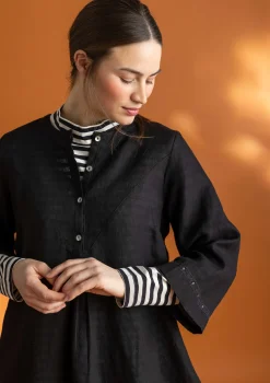 Gudrun Sjödén Kleider>Kleid „Asta“ aus Leinengewebe Schwarz