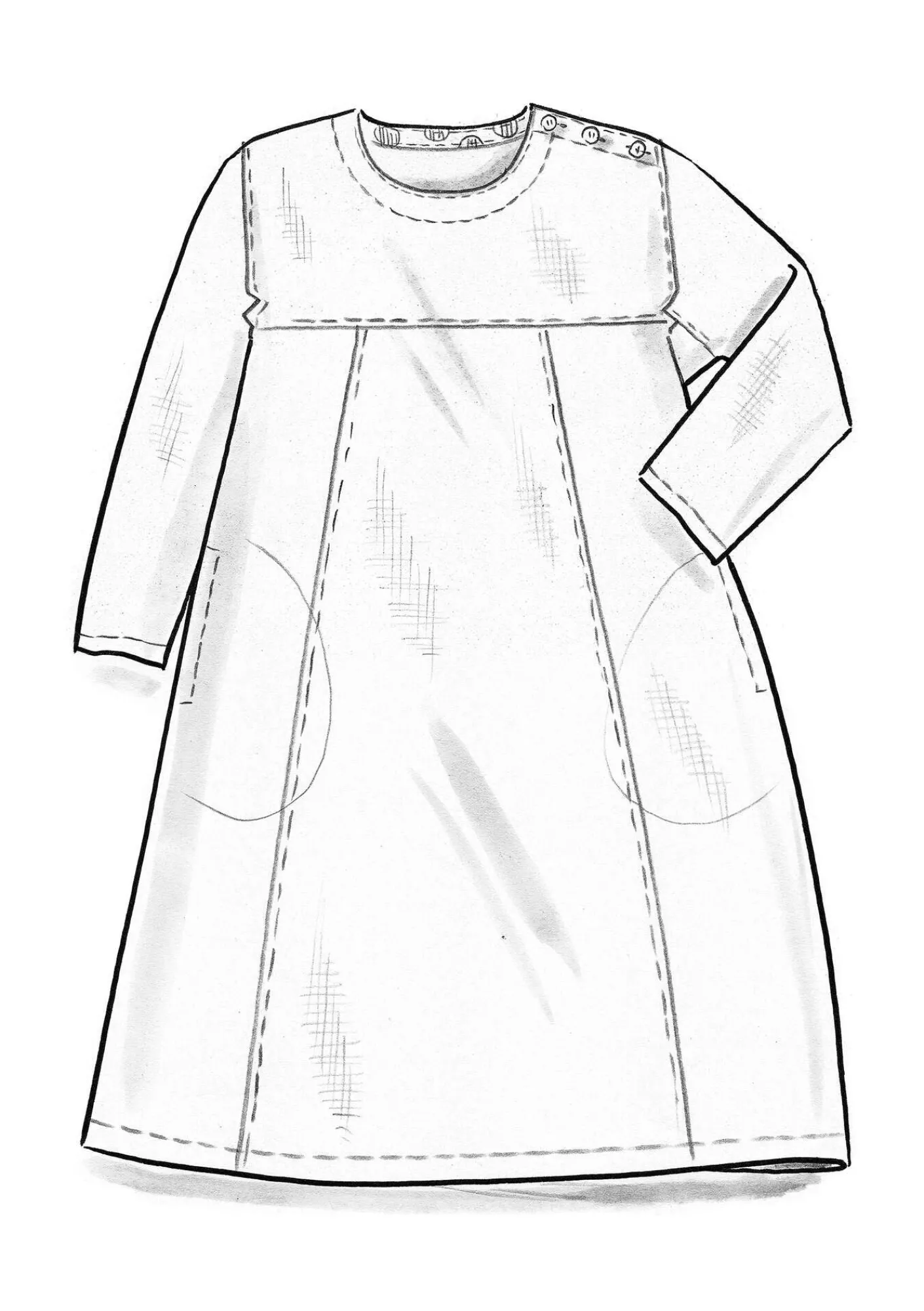 Gudrun Sjödén Kleider>Kleid aus Leinengewebe Indigo