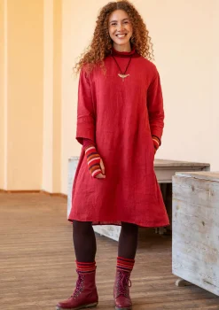 Gudrun Sjödén Kleider>Kleid aus Leinengewebe Rosenholz