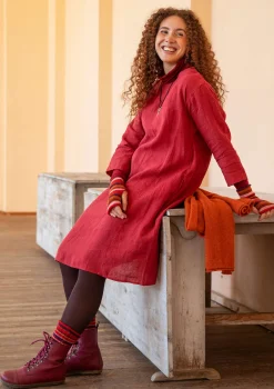 Gudrun Sjödén Kleider>Kleid aus Leinengewebe Rosenholz