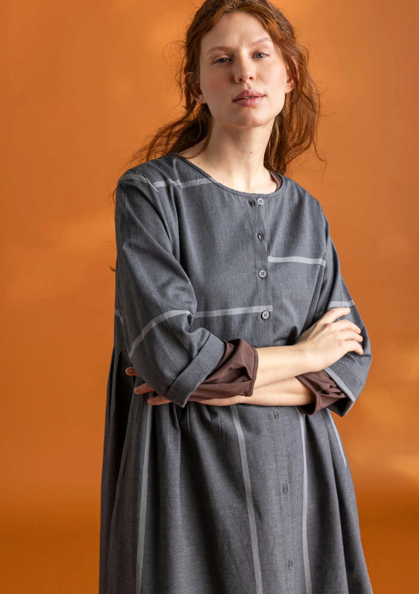 Gudrun Sjödén Kleider>Kleid „Ava” aus Bio-Baumwollgewebe Schwarz