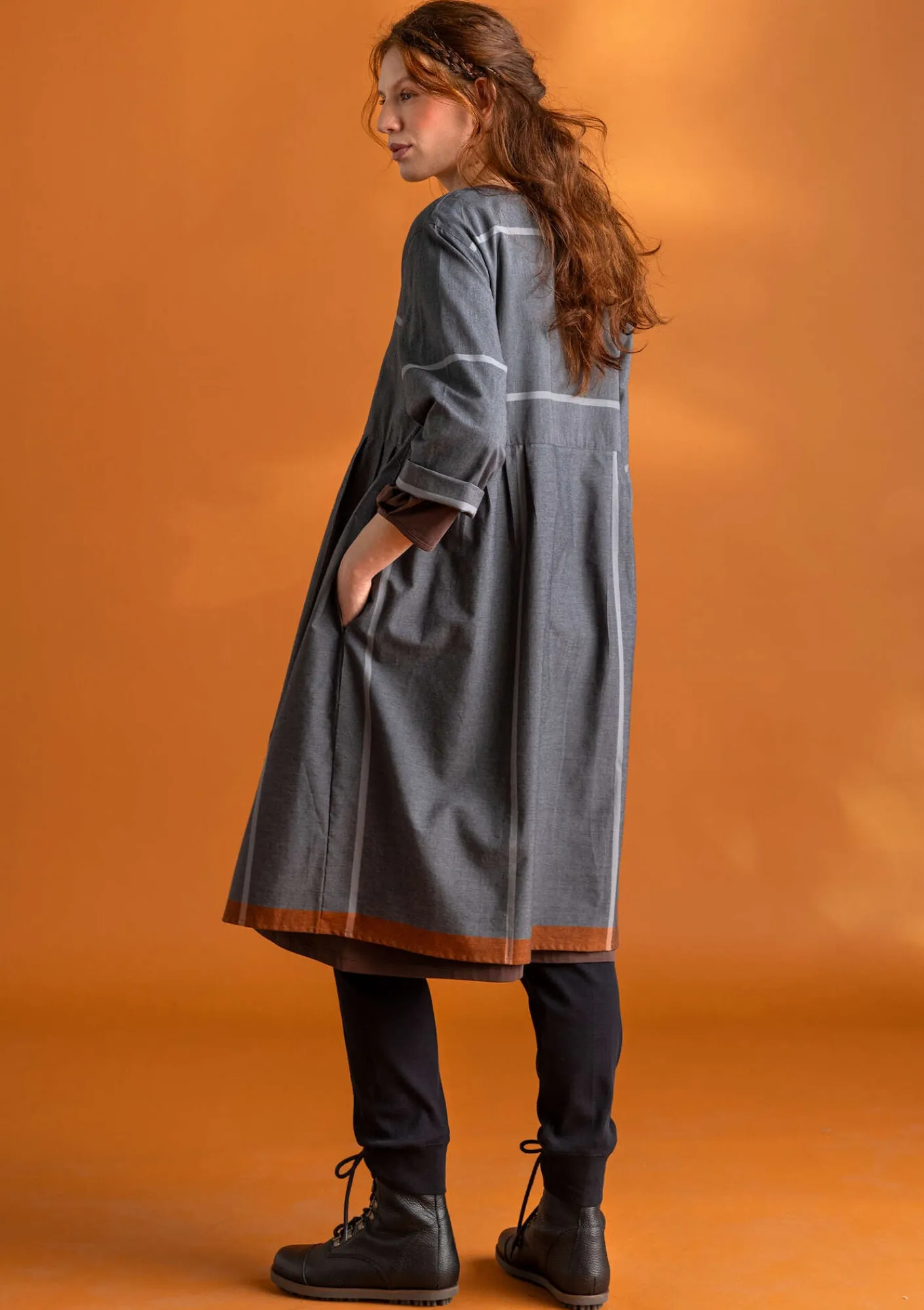 Gudrun Sjödén Kleider>Kleid „Ava” aus Bio-Baumwollgewebe Schwarz