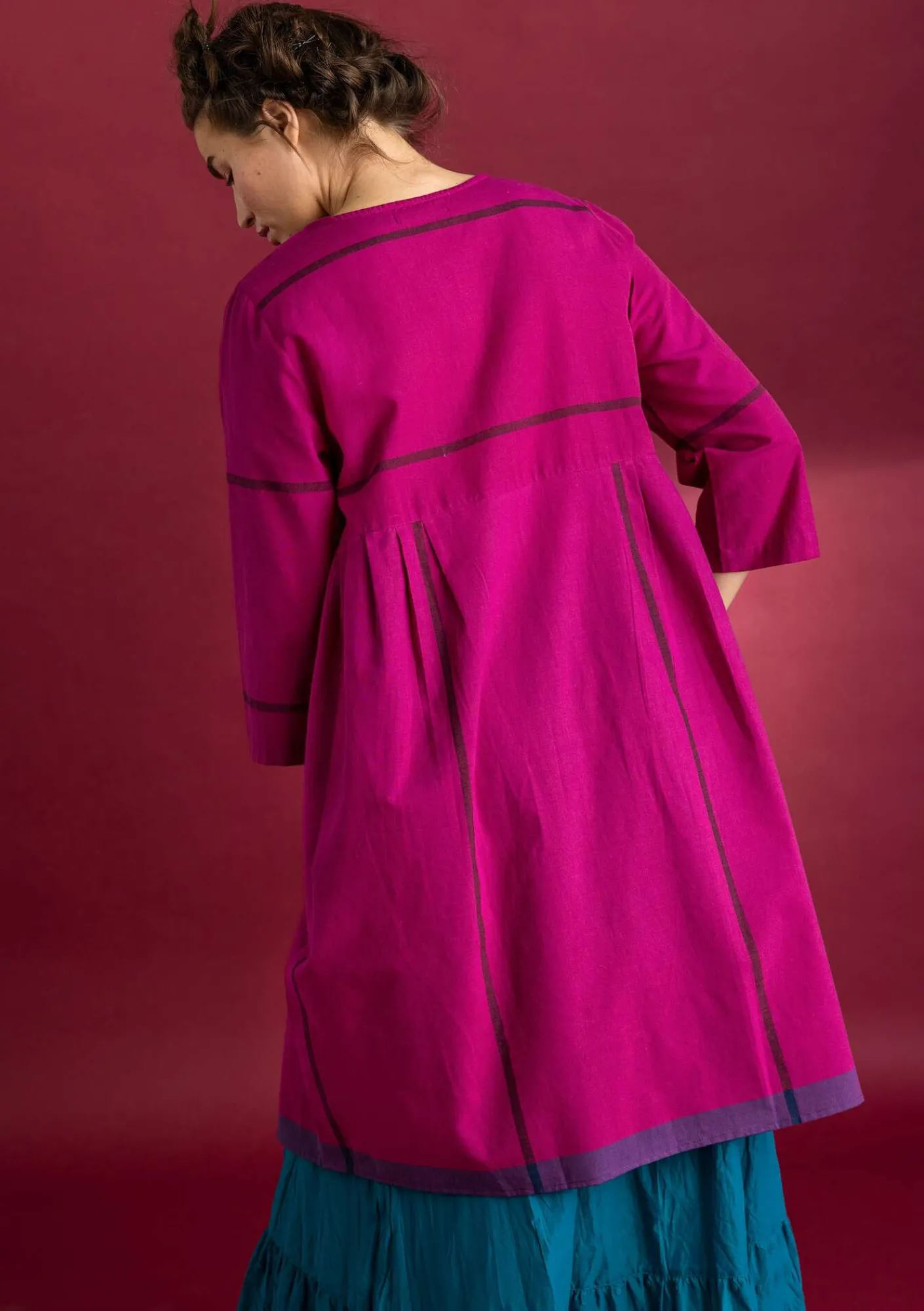 Gudrun Sjödén Kleider>Kleid „Ava” aus Bio-Baumwollgewebe Hibiskus