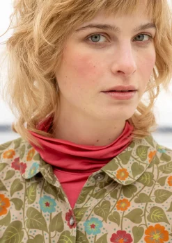 Gudrun Sjödén Kleider>Kleid „Borealis“ aus Bio-Baumwollgewebe Thuja