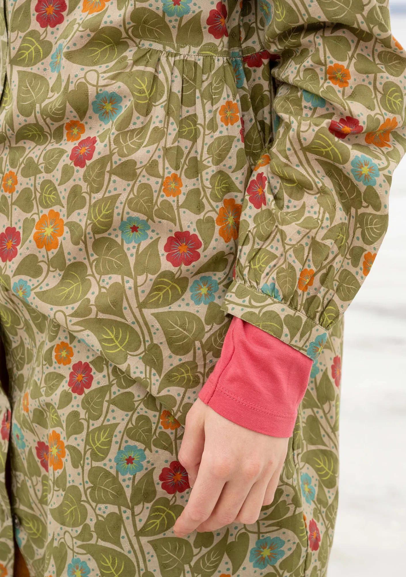 Gudrun Sjödén Kleider>Kleid „Borealis“ aus Bio-Baumwollgewebe Thuja