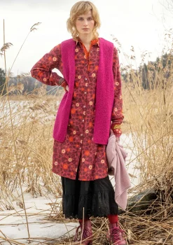 Gudrun Sjödén Kleider>Kleid „Borealis“ aus Bio-Baumwollgewebe Feige