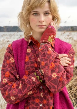 Gudrun Sjödén Kleider>Kleid „Borealis“ aus Bio-Baumwollgewebe Feige