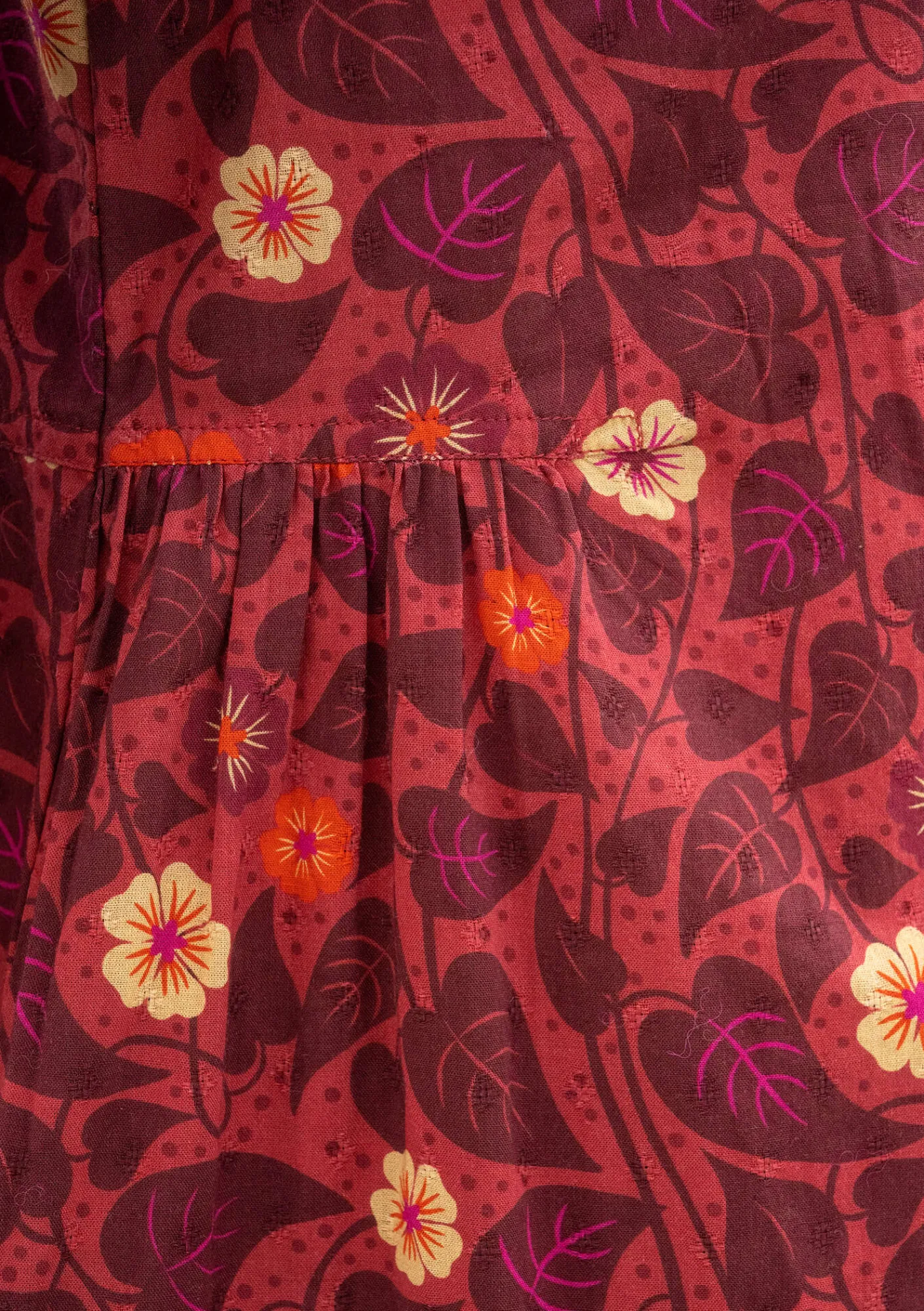 Gudrun Sjödén Kleider>Kleid „Borealis“ aus Bio-Baumwollgewebe Feige