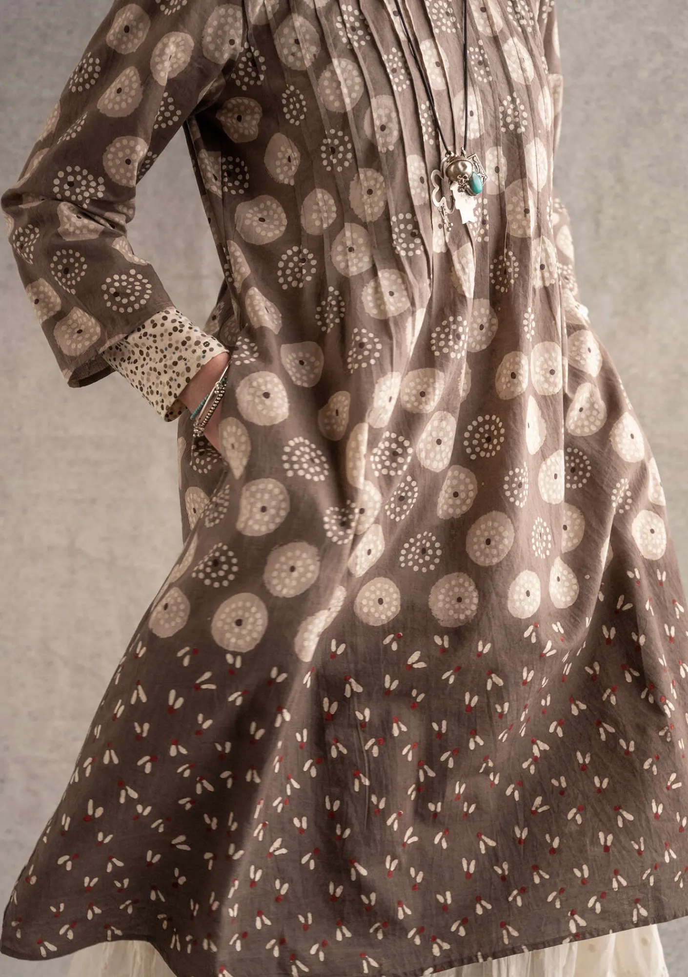 Gudrun Sjödén Kleider>Kleid „Clay“ aus Bio-Baumwollgewebe Kashish