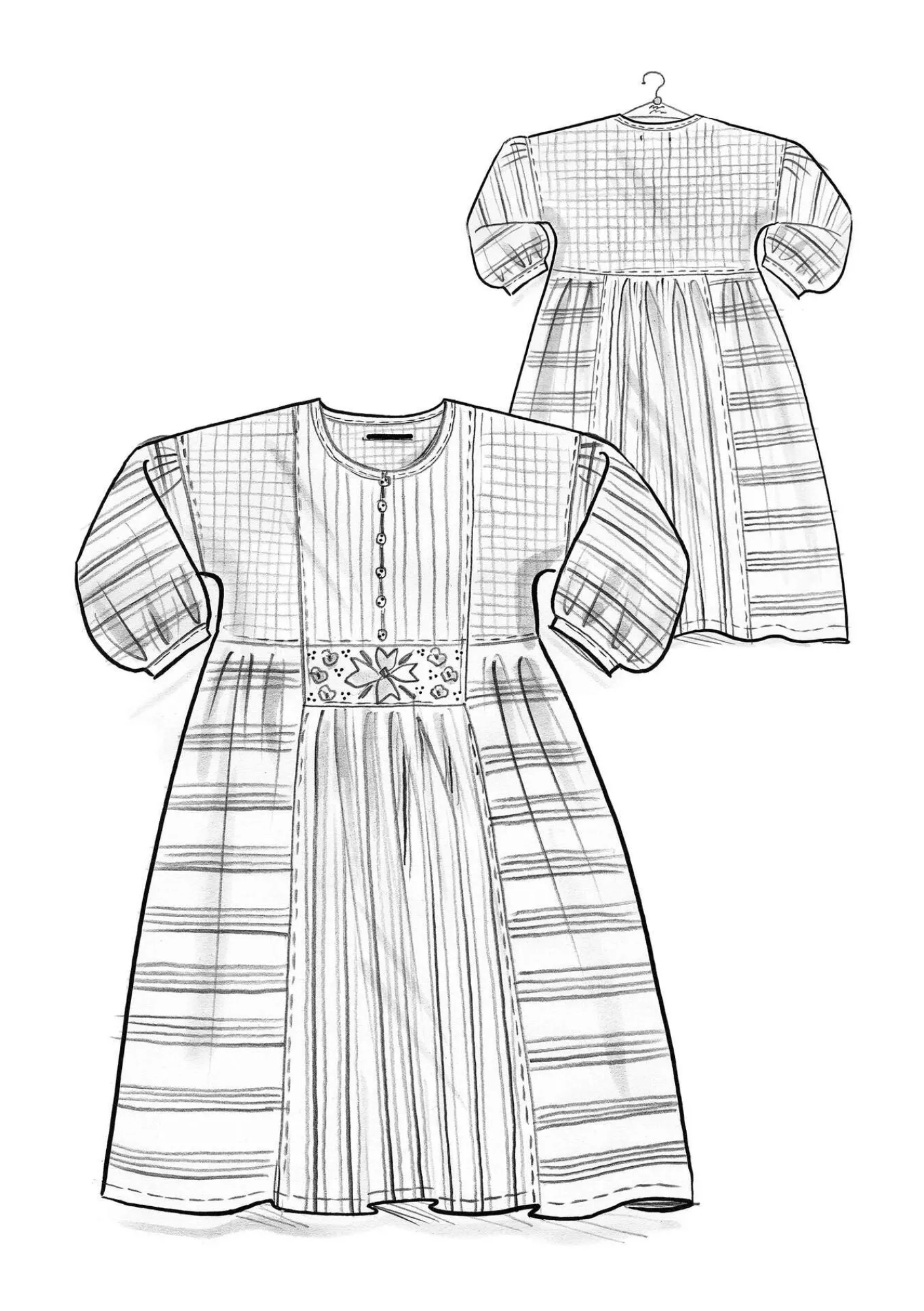 Gudrun Sjödén Kleider>Kleid „Sofia“ aus Bio-Baumwollgewebe Schwarz