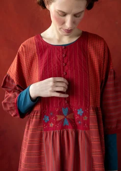 Gudrun Sjödén Kleider>Kleid „Sofia“ aus Bio-Baumwollgewebe Krapprot