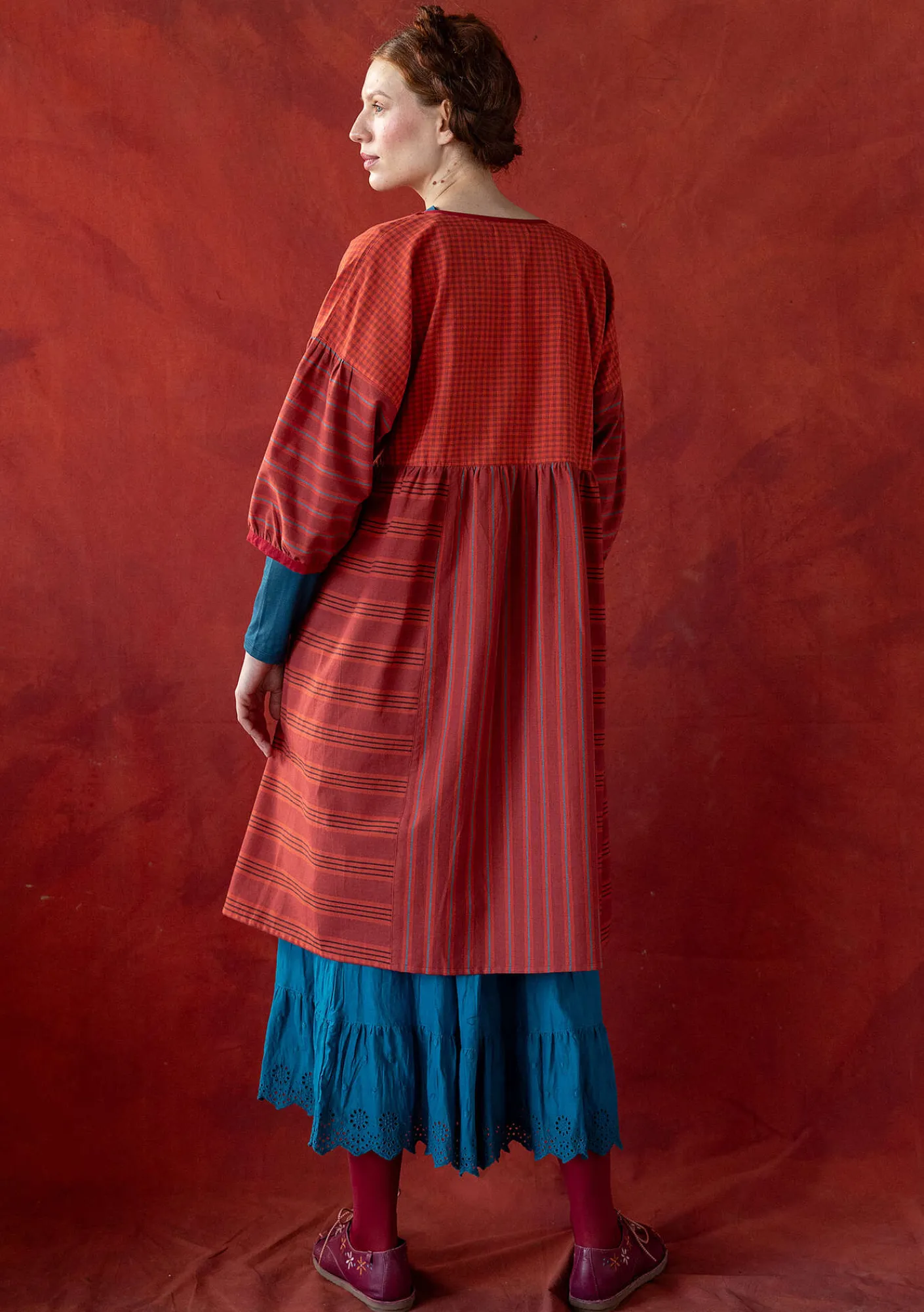 Gudrun Sjödén Kleider>Kleid „Sofia“ aus Bio-Baumwollgewebe Krapprot