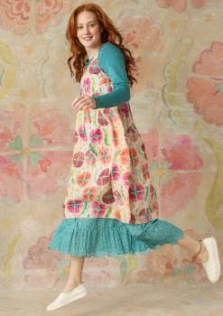 Gudrun Sjödén Kleider>Kleid „Öst“ aus Bio-Baumwollgewebe Hellpfirsich