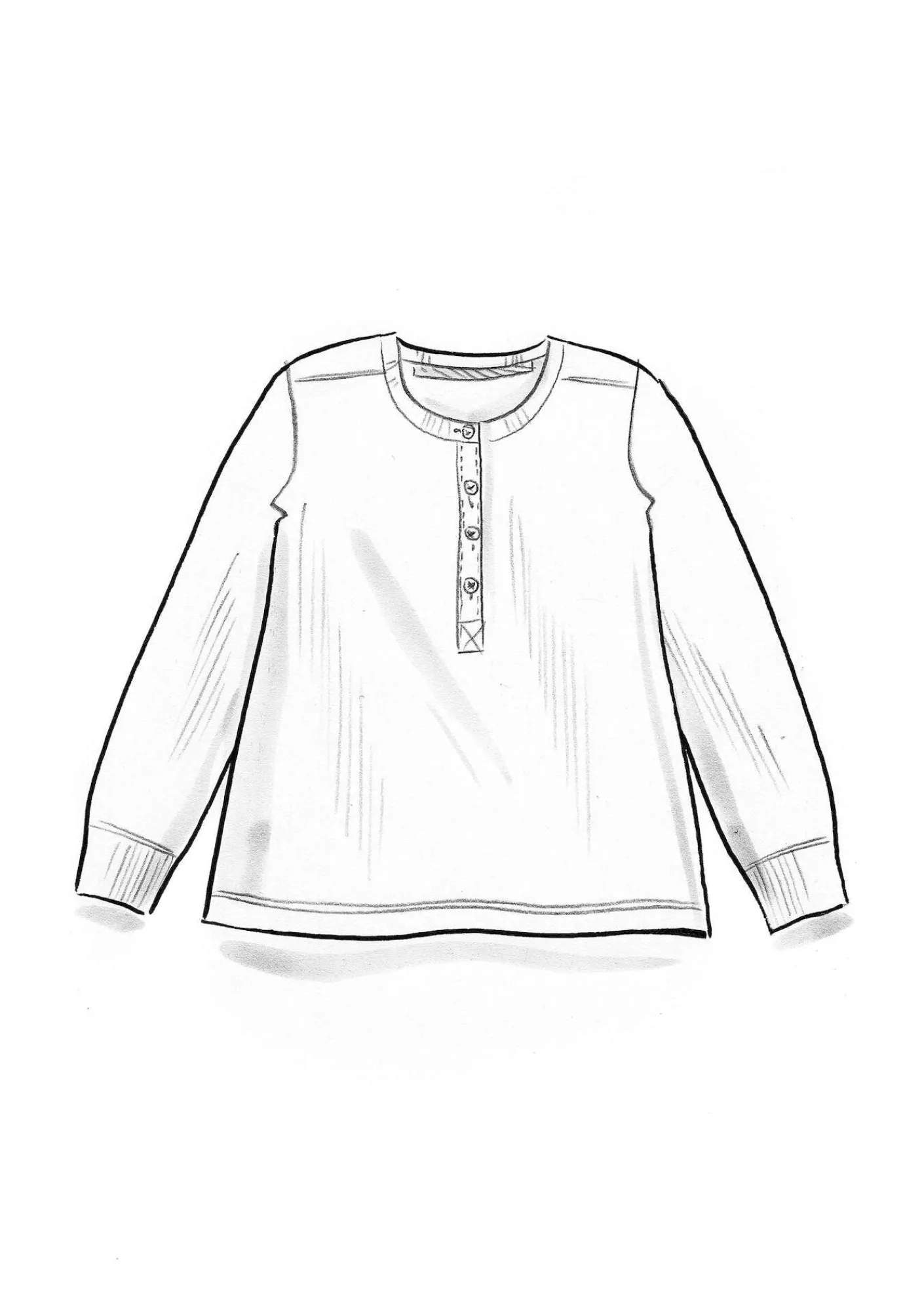 Gudrun Sjödén Pullover & Shirts>Knopfleistenshirt aus Bio-Baumwollripp Opalgrün