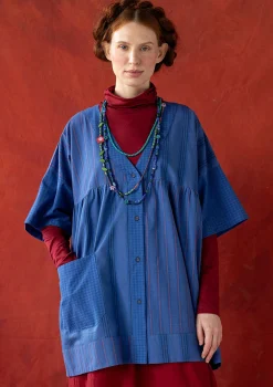 Gudrun Sjödén Blusen>Künstlerbluse „Sofia“ aus Bio-Baumwolle Bläuling